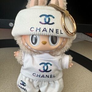 AUTHENTIC Labubu Soymilk with Chanel white matching outfit 🤍🤍🤍✨🪩